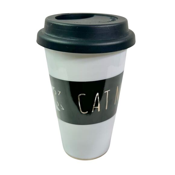 Rosanna 12 Fl Oz White CAT MOM Ceramic Travel Commuter Cup With Lid & Stopper - Picture 2 of 13